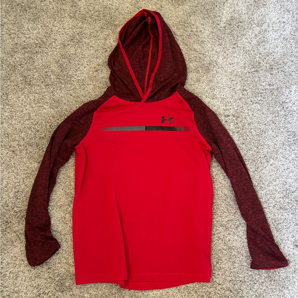 Red Under Armour Hooded Shirt
